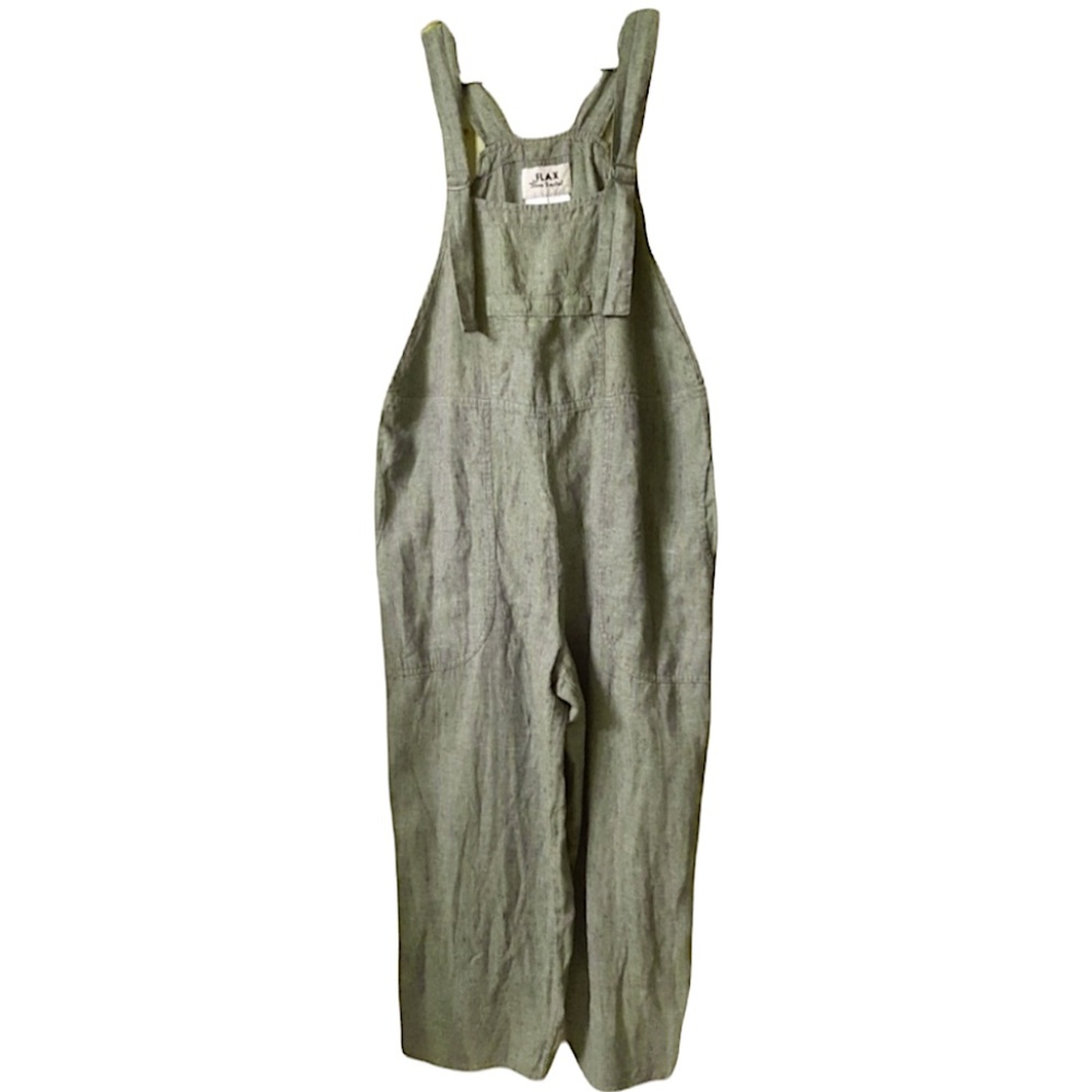 Flax by Jeanie Engelhart women’s size small vintage linen jumpsuit overalls